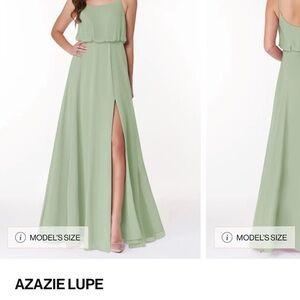 Azazie Lupe Dusty Sage A-Line Dress